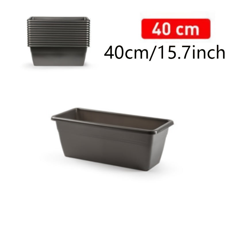Jardinière de balcon rectangulaire 40 cm plastique - Lot de 3