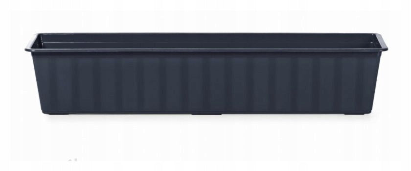 Jardinière de balcon rectangulaire anthracite 70 cm en plastique
