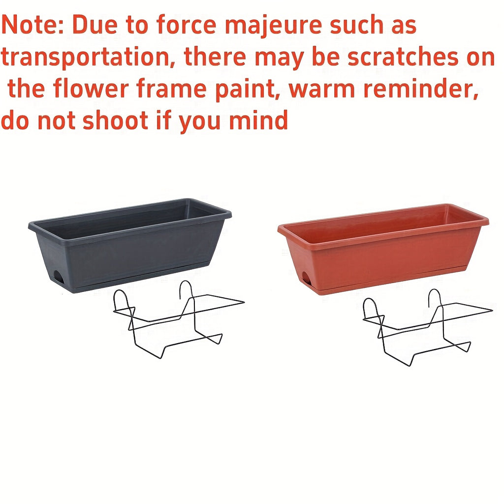 Jardinière de balcon rectangulaire lot de 2 avec supports
