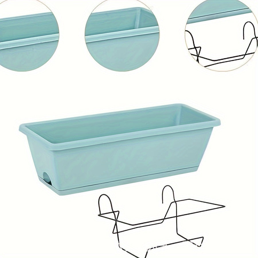 Jardinière de balcon rectangulaire lot de 2 avec supports