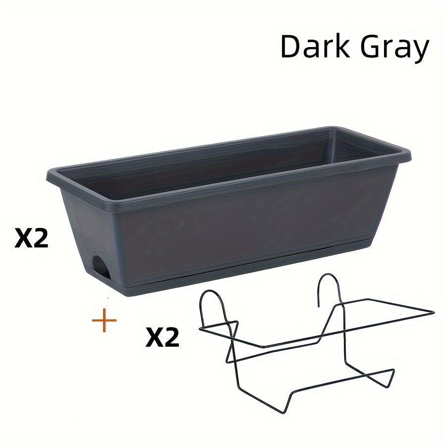 Gris foncé / 2 pots de fleurs + 2 étagères