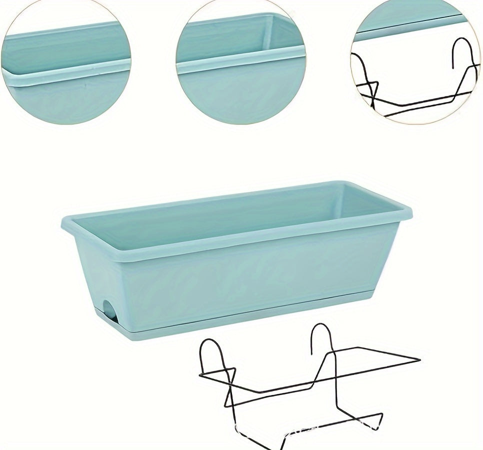 Jardinière de balcon rectangulaire lot de 2 avec supports