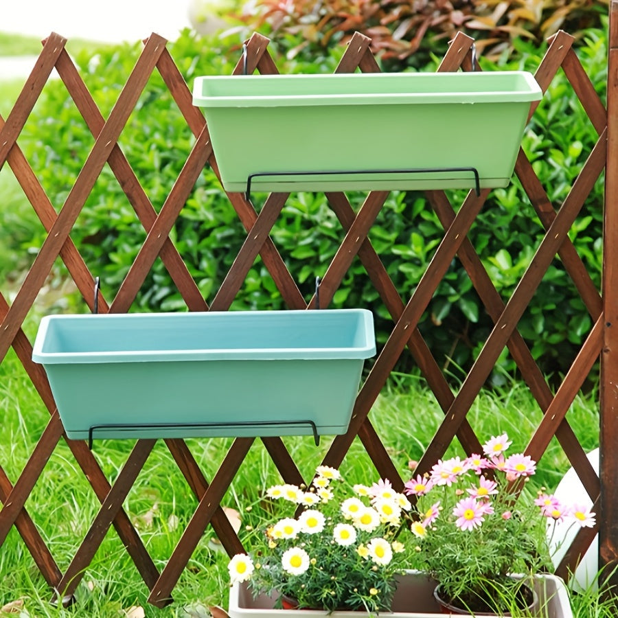 Jardinière de balcon rectangulaire lot de 2 avec supports