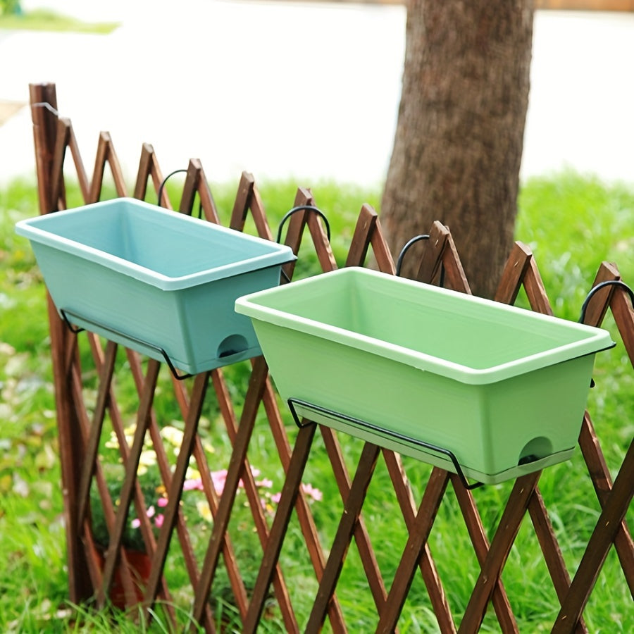 Jardinière de balcon rectangulaire lot de 2 avec supports