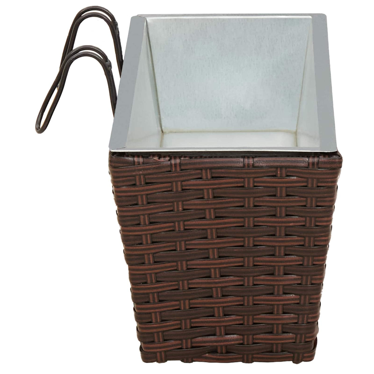 Jardinière de balcon en résine tressée 50 ou 80 cm, lot de 2