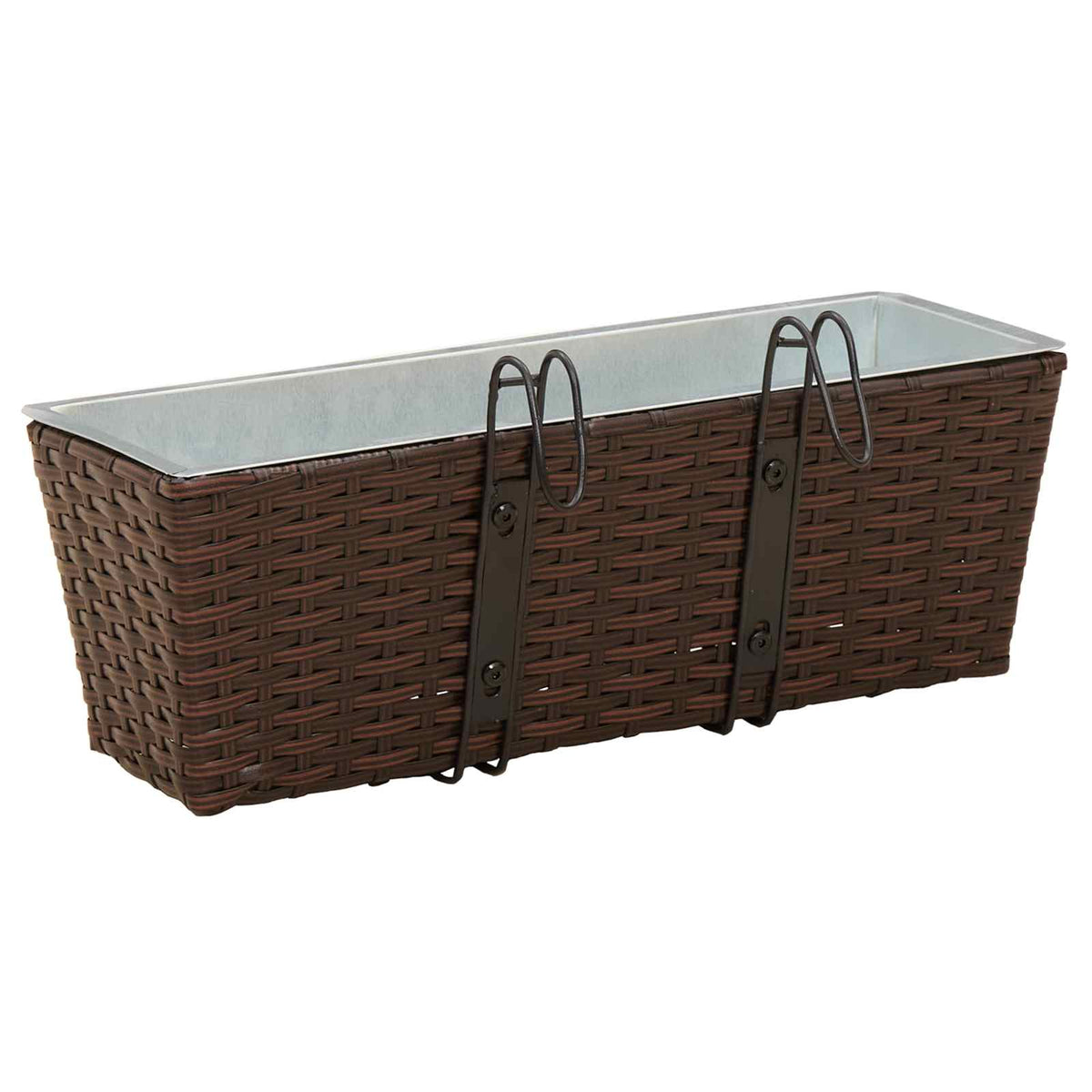 Jardinière de balcon en résine tressée 50 ou 80 cm, lot de 2