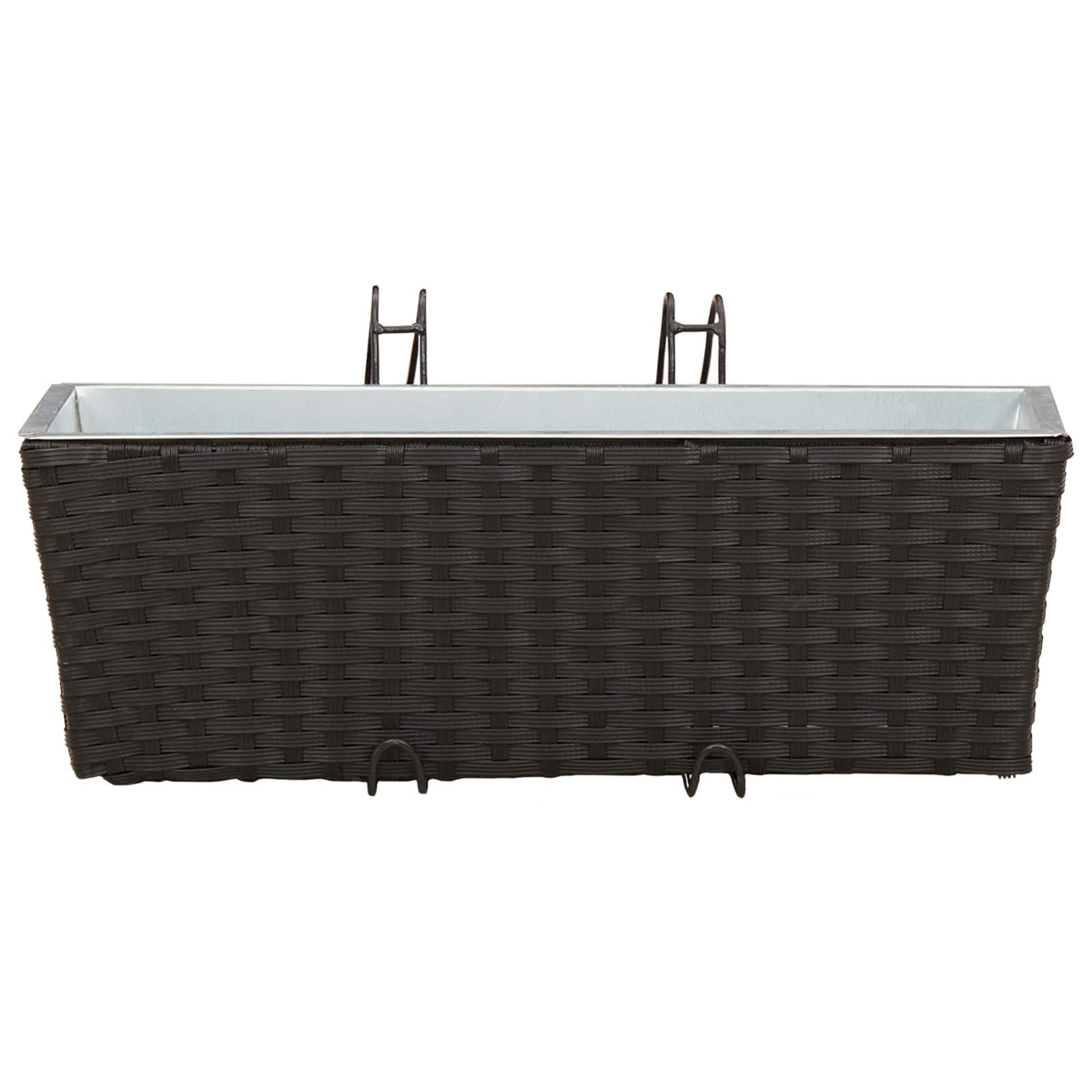 Jardinière de balcon en résine tressée 50 ou 80 cm, lot de 2