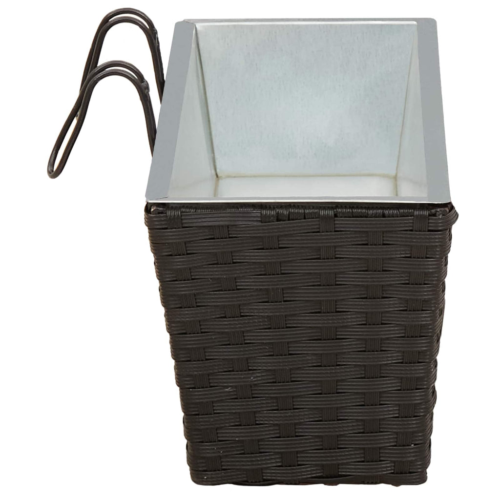 Jardinière de balcon en résine tressée 50 ou 80 cm, lot de 2