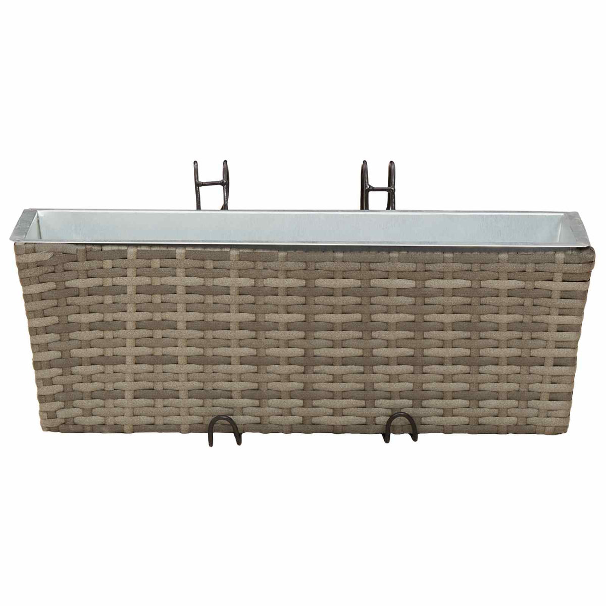 Jardinière de balcon en résine tressée 50 ou 80 cm, lot de 2