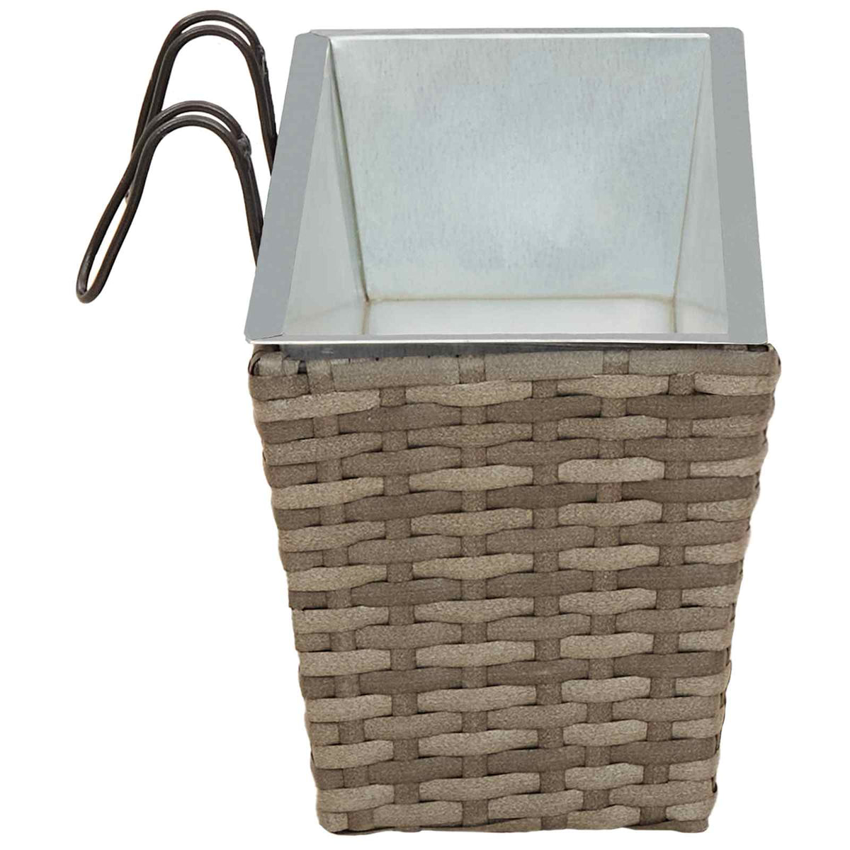 Jardinière de balcon en résine tressée 50 ou 80 cm, lot de 2