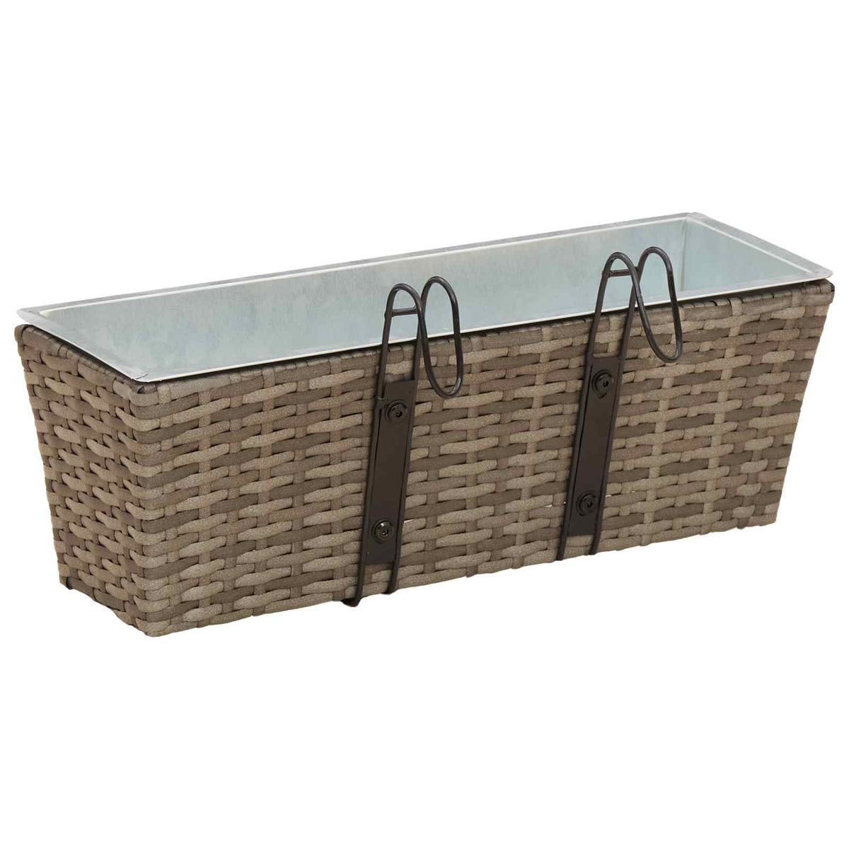 Jardinière de balcon en résine tressée 50 ou 80 cm, lot de 2