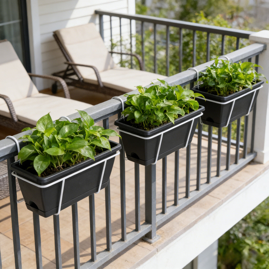 Jardinière de balcon à suspendre 42x17x14 cm - lot de 2