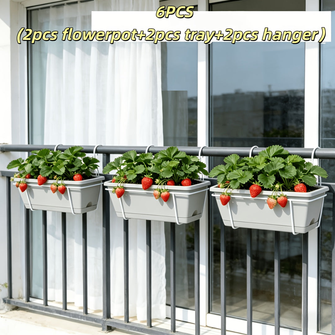 Pot gris clair + base + support à fleurs blanc / Grand Pot + Support Suspendu
