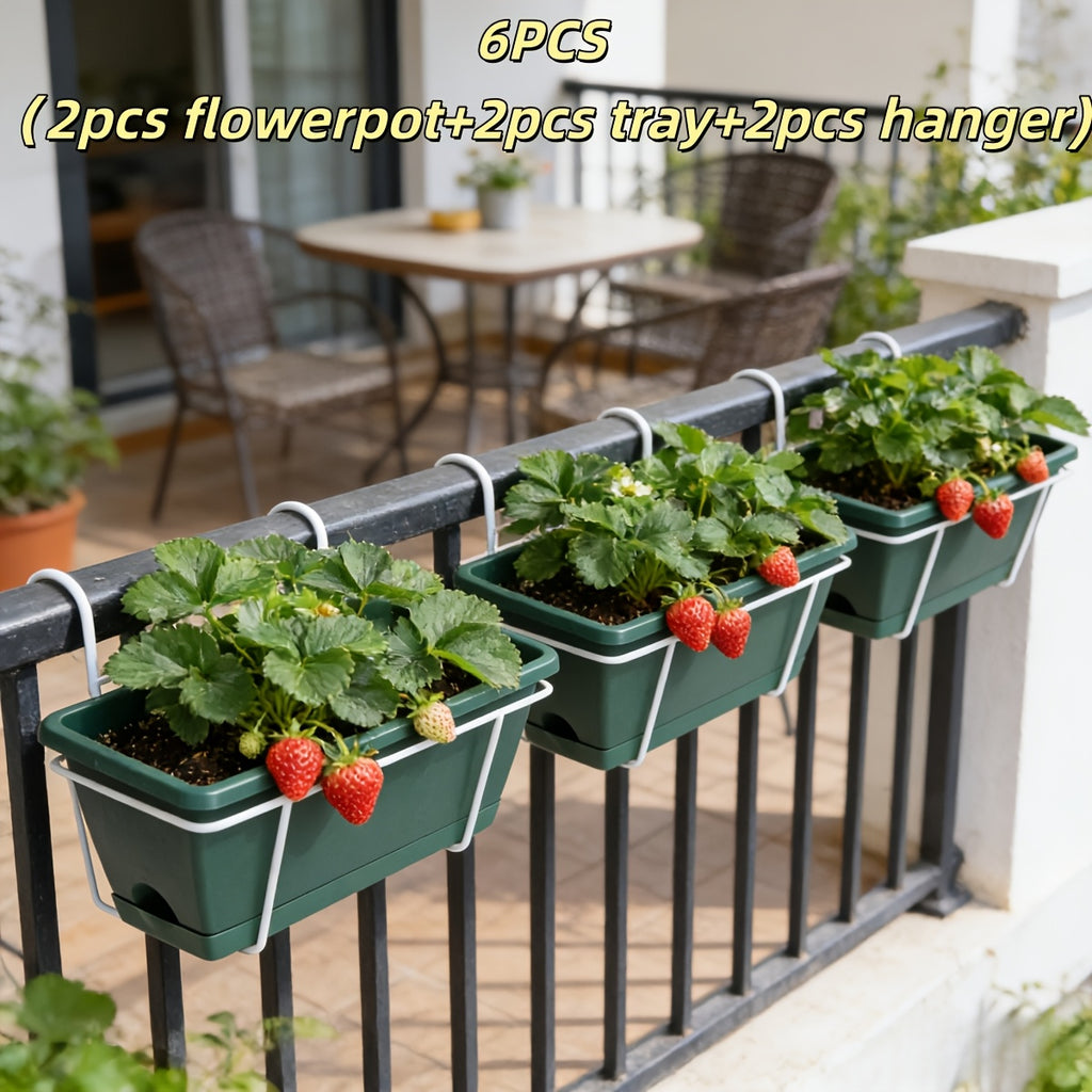 Pot vert armée + base + support à fleurs blanc / Grand Pot + Support Suspendu