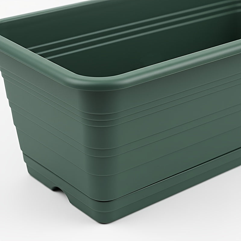 Jardinière de balcon 45 cm vert foncé avec trou de drainage