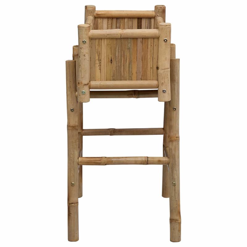 Jardinière en bambou naturel sur pied 50 cm pour petit balcon