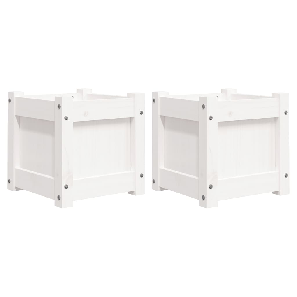 Jardinière carrée en bois 31 cm d'extérieur — Lot de 2 bacs