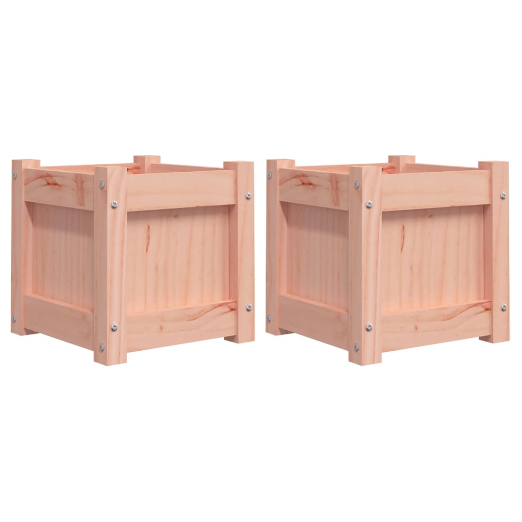 Jardinière carrée en bois 31 cm d'extérieur — Lot de 2 bacs