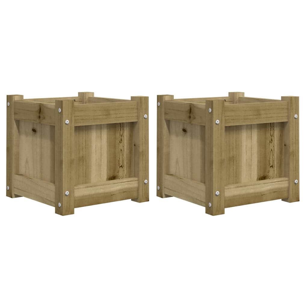 Jardinière carrée en bois 31 cm d'extérieur — Lot de 2 bacs