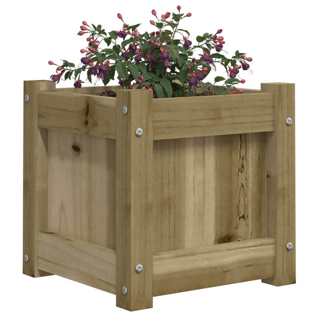 Jardinière carrée en bois 31 cm d'extérieur — Lot de 2 bacs