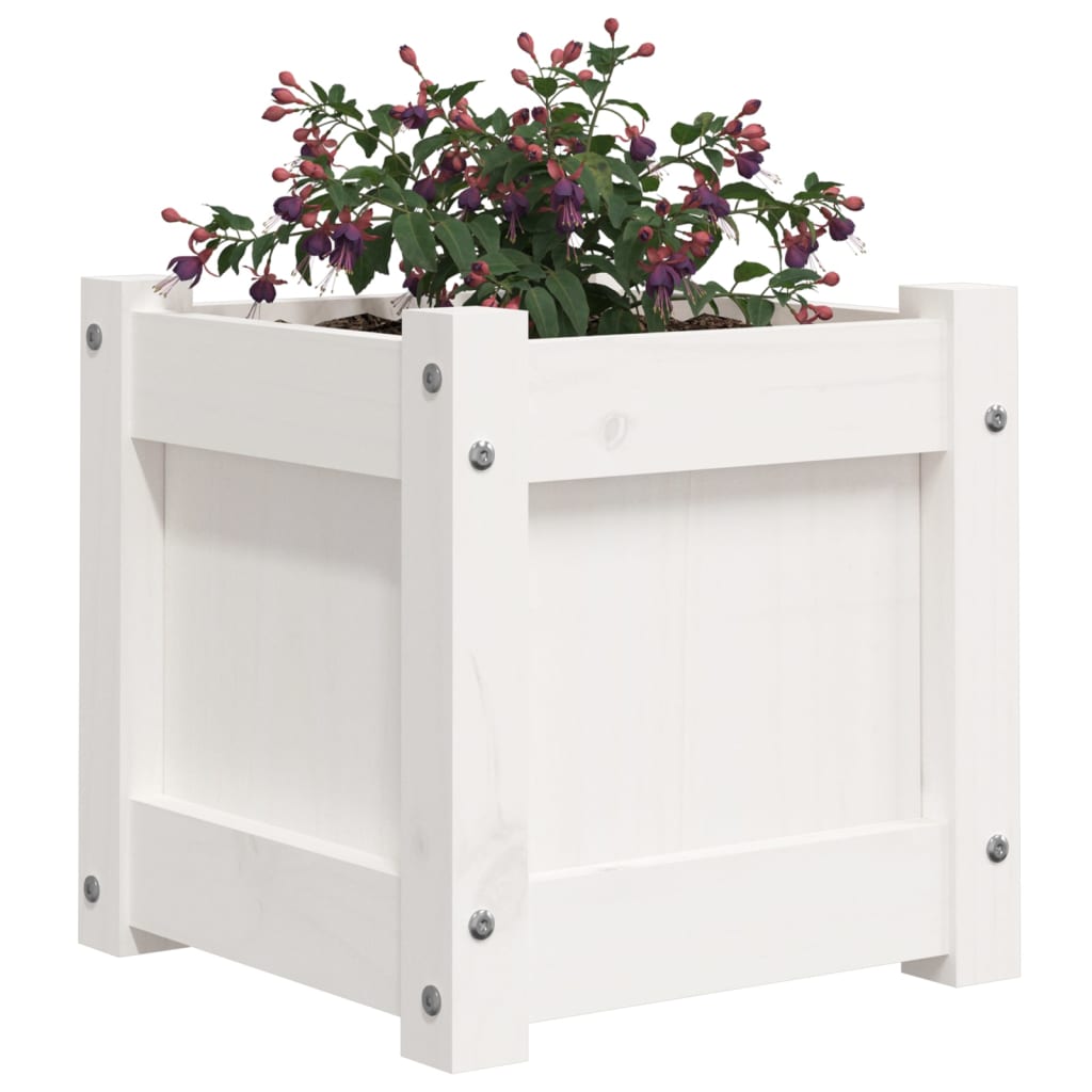 Jardinière carrée en bois 31 cm d'extérieur — Lot de 2 bacs
