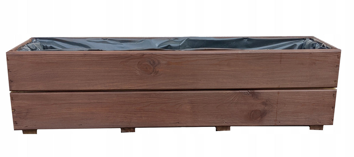 Jardinière en bois de pin 90x18x18 cm avec bâche incluse
