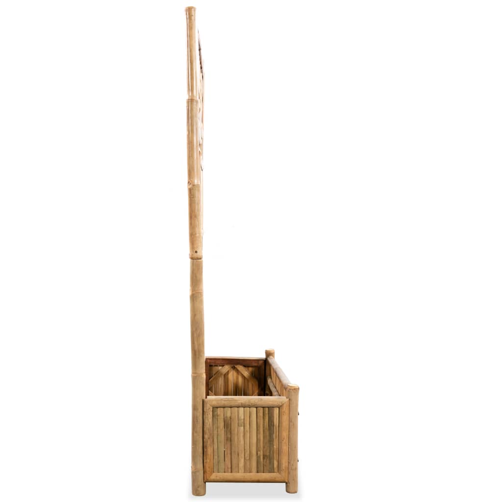 Jardinière brise-vue en bambou avec treillis 135 cm de haut