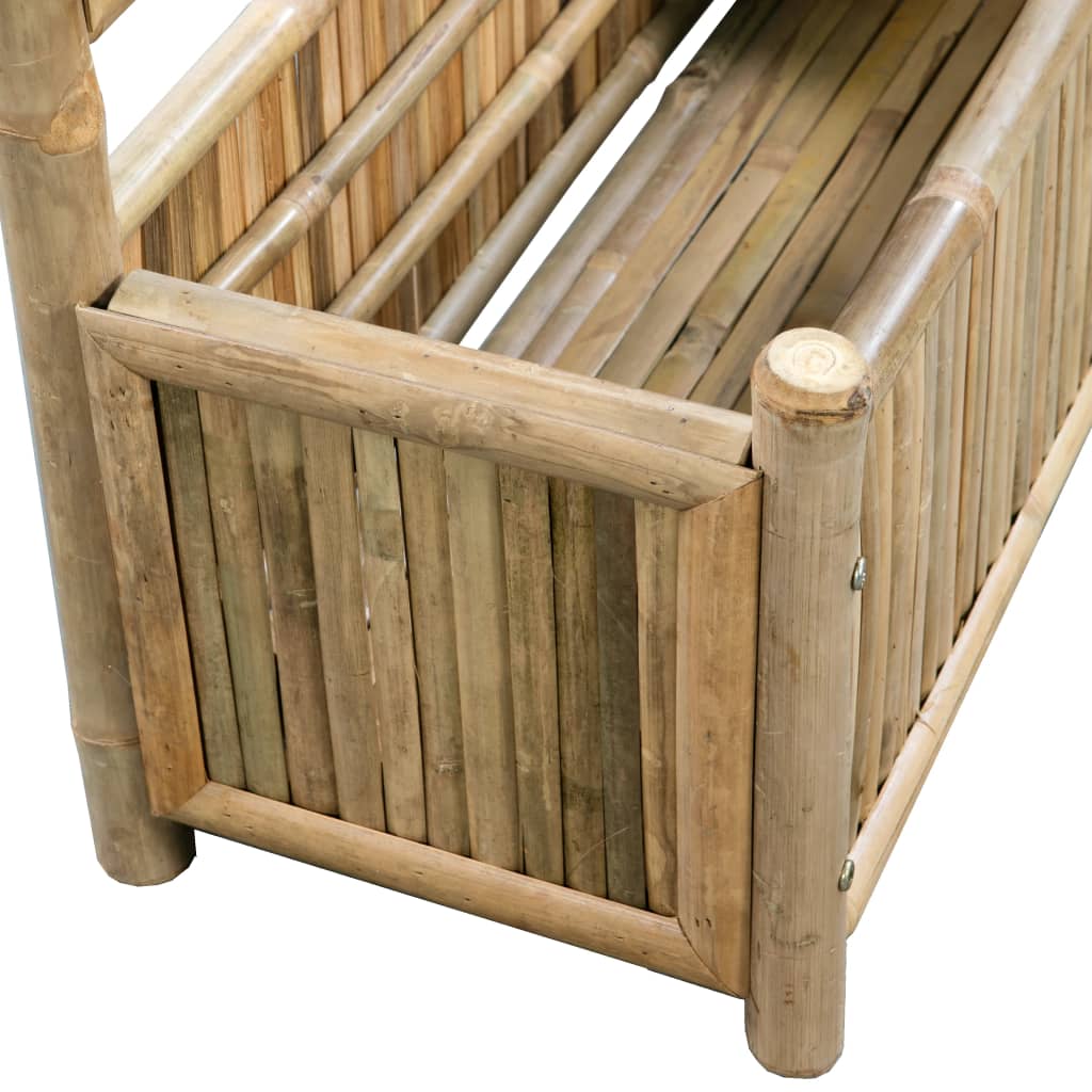 Jardinière brise-vue en bambou avec treillis 135 cm de haut
