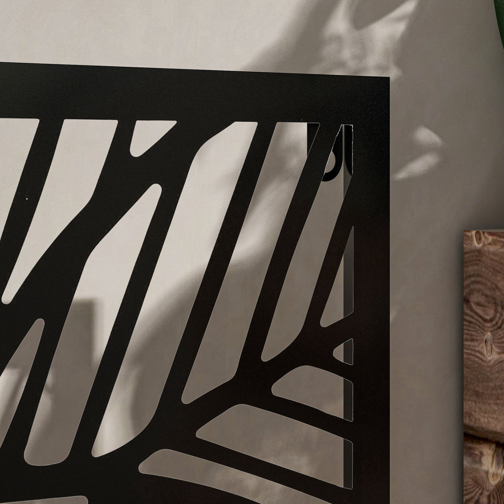Jardinière brise-vue en métal noir avec treillis, 113 cm