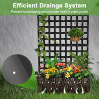 Jardinière brise-vue en métal noir avec trous de drainage