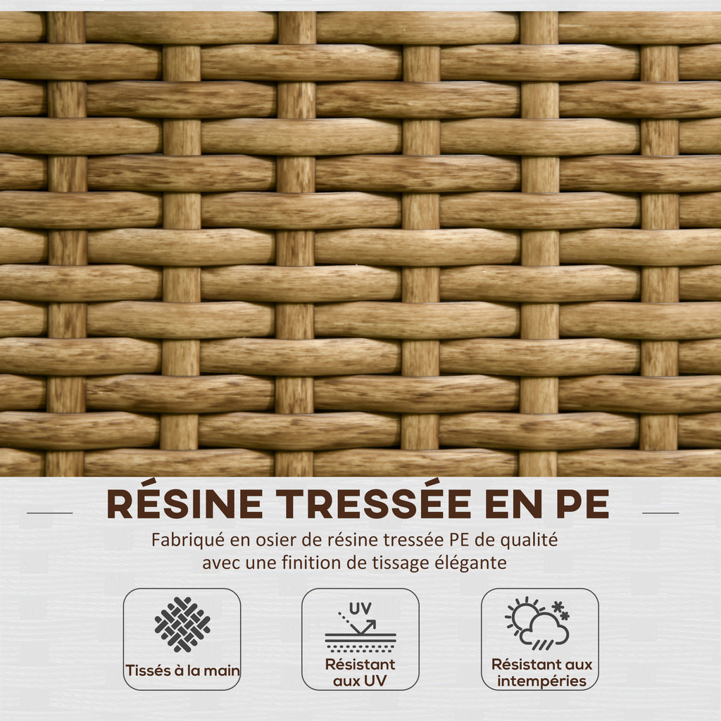 Jardinière brise-vue en résine tressée 103x29x103 cm beige