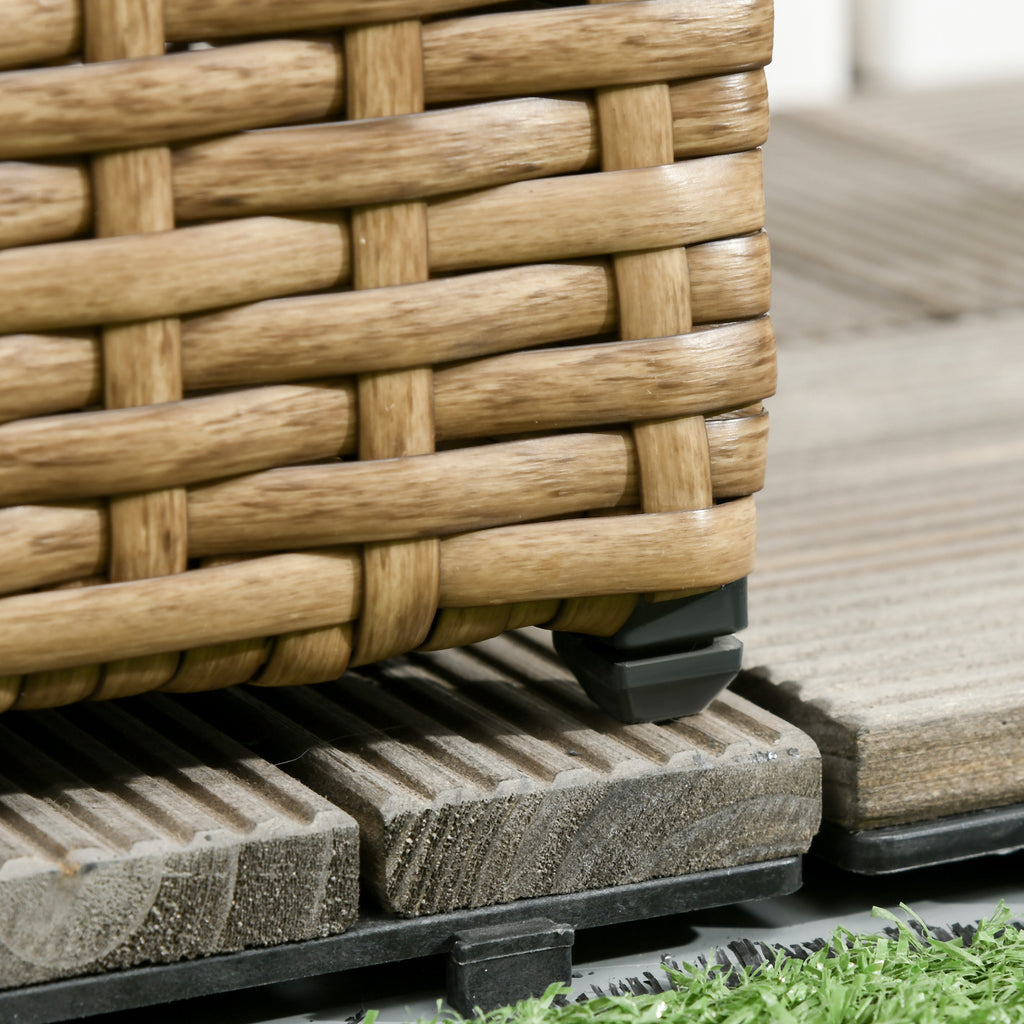 Jardinière brise-vue en résine tressée 103x29x103 cm beige
