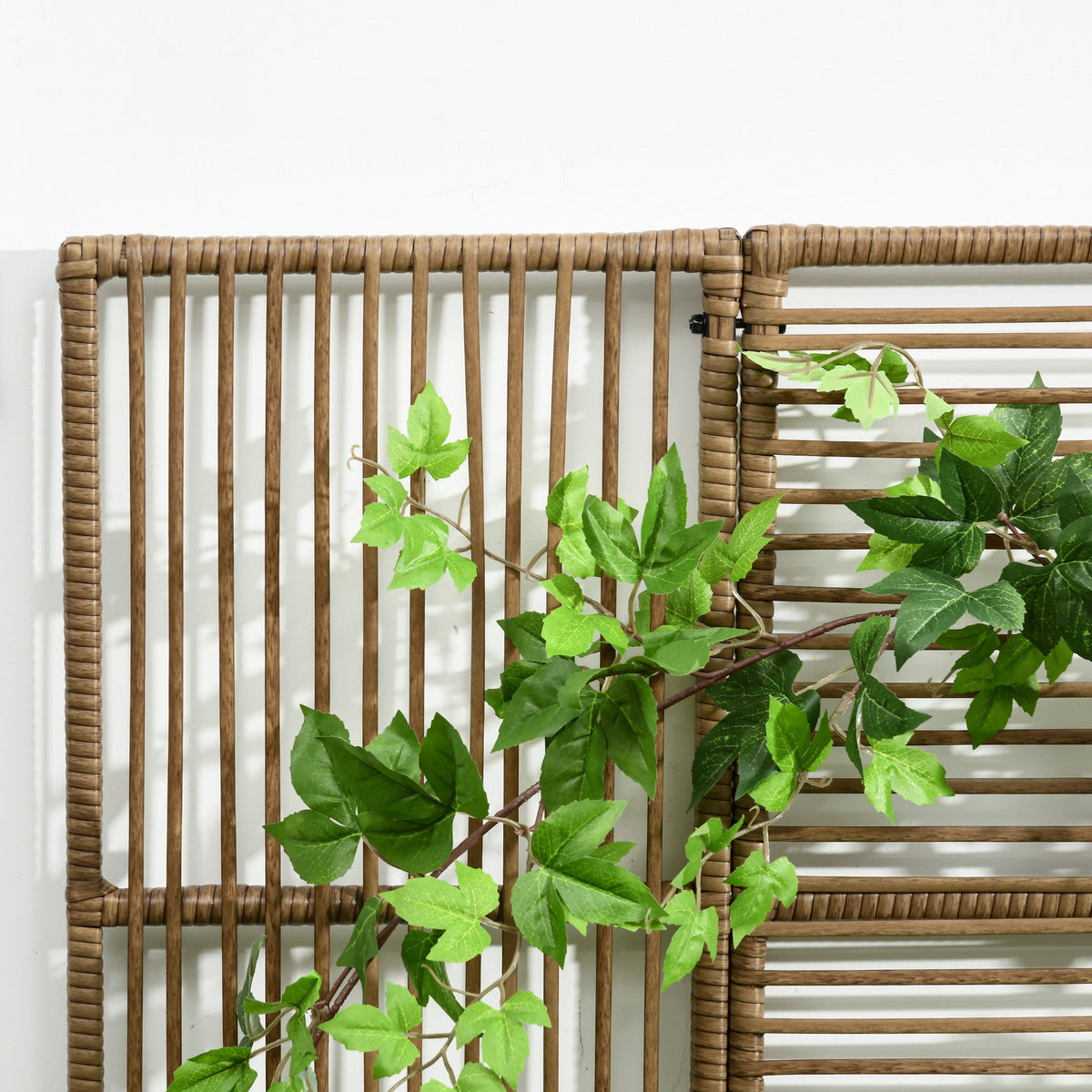 Jardinière brise-vue en résine tressée 103x29x103 cm beige