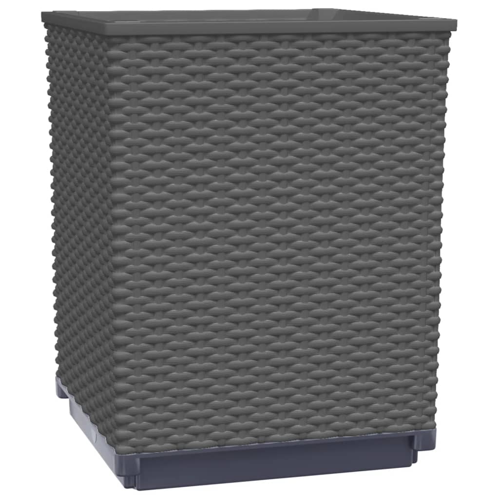 Jardinière carrée en plastique tressé 30x30x37 cm — lot de 2 ou 4