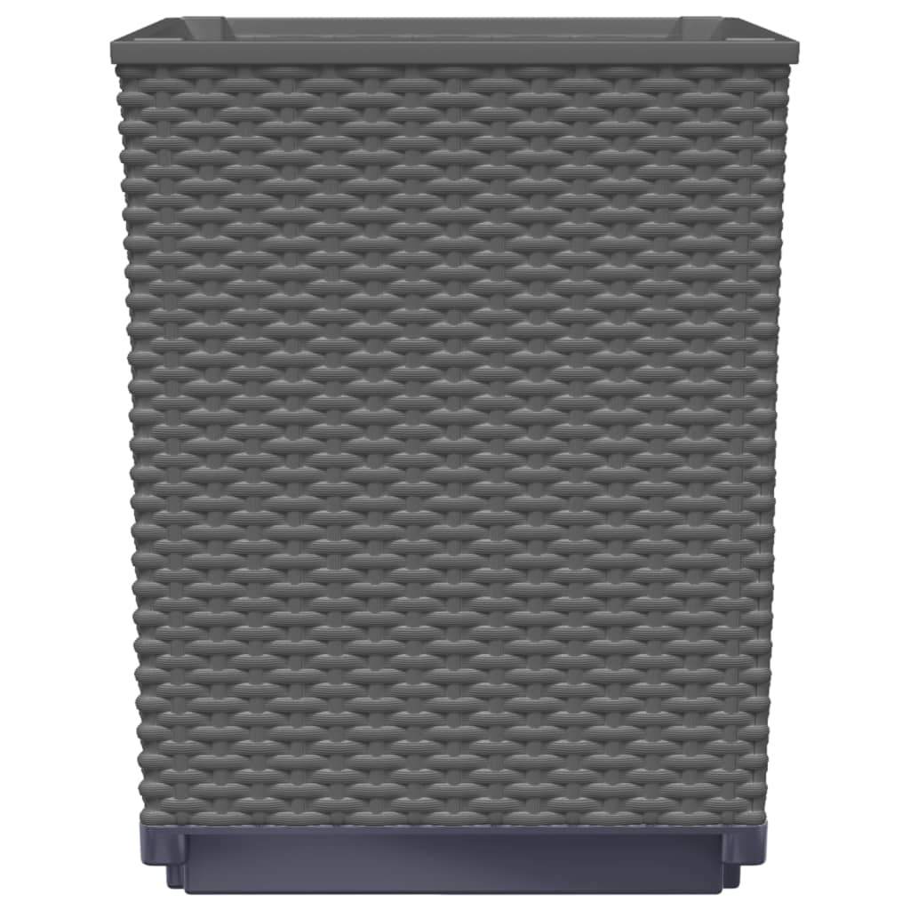 Jardinière carrée en plastique tressé 30x30x37 cm — lot de 2 ou 4