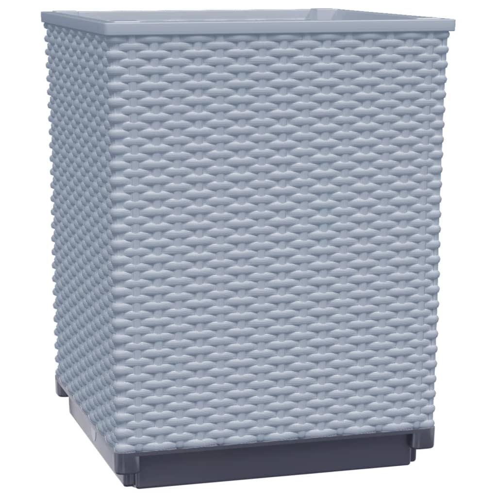 Jardinière carrée en plastique tressé 30x30x37 cm — lot de 2 ou 4