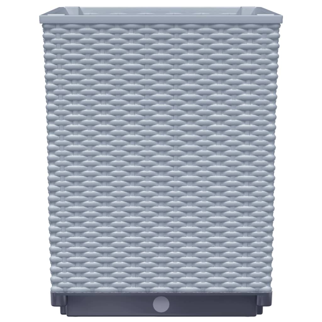 Jardinière carrée en plastique tressé 30x30x37 cm — lot de 2 ou 4