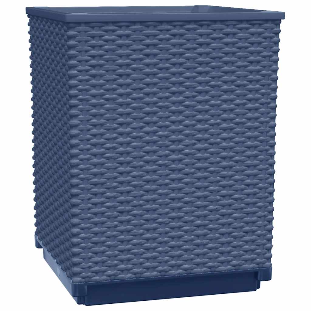 Jardinière carrée en plastique tressé 30x30x37 cm — lot de 2 ou 4