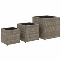 Jardinière carrée en résine tressée, lot de 3 bacs