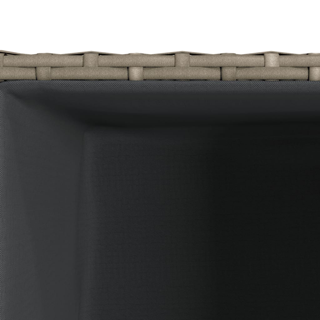 Jardinière carrée en résine tressée grise - lot de 3 bacs