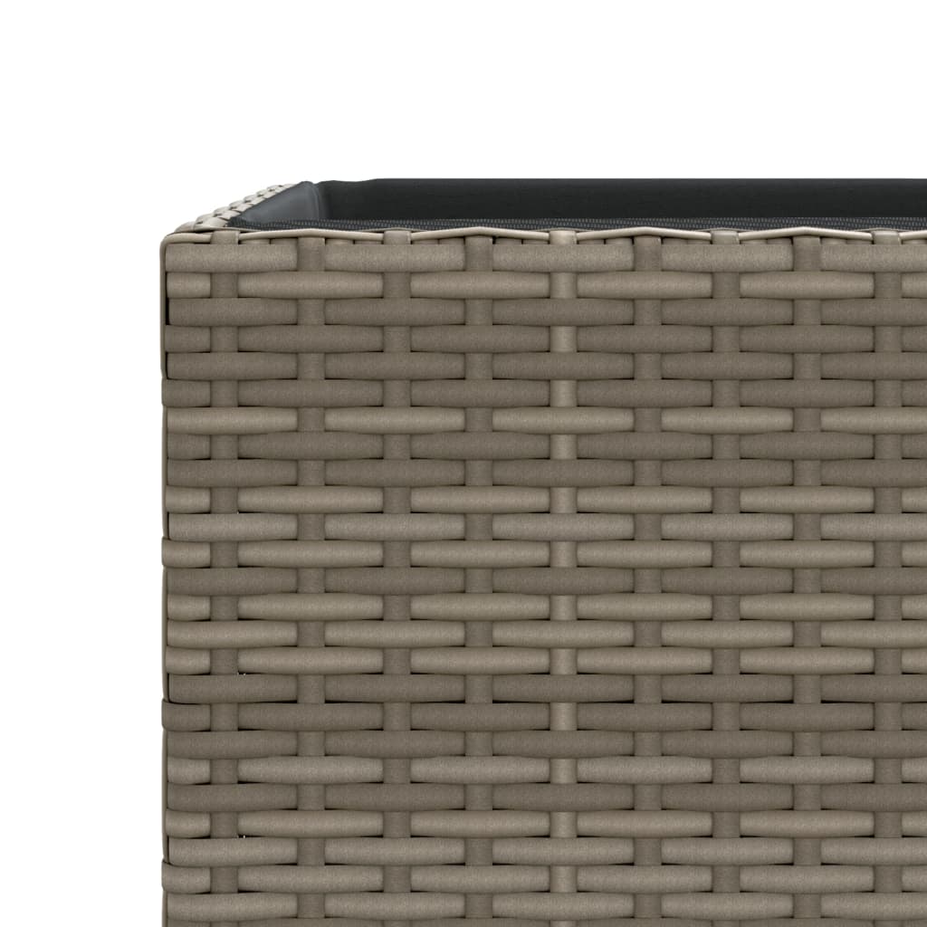 Jardinière carrée en résine tressée grise - lot de 3 bacs