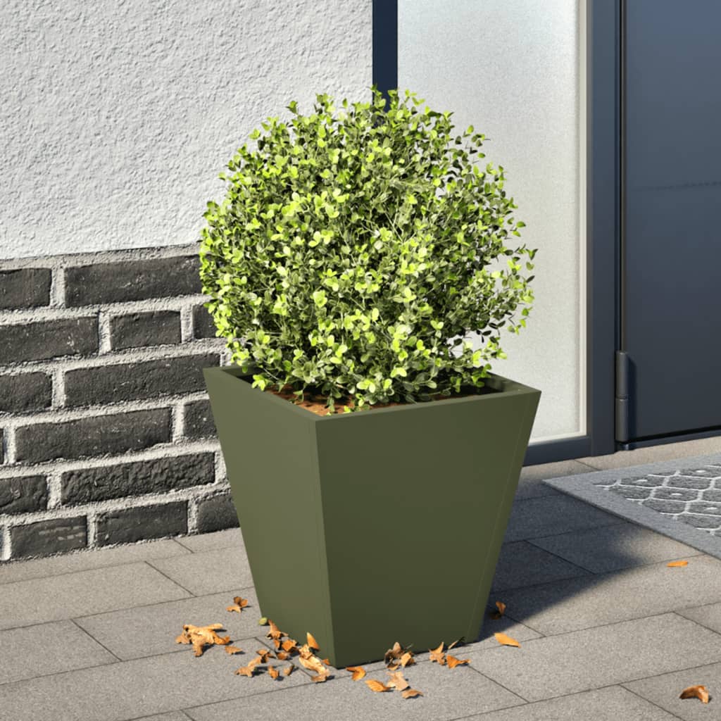 Jardinière d'extérieur en acier conique — haute ou cube, 6 coloris