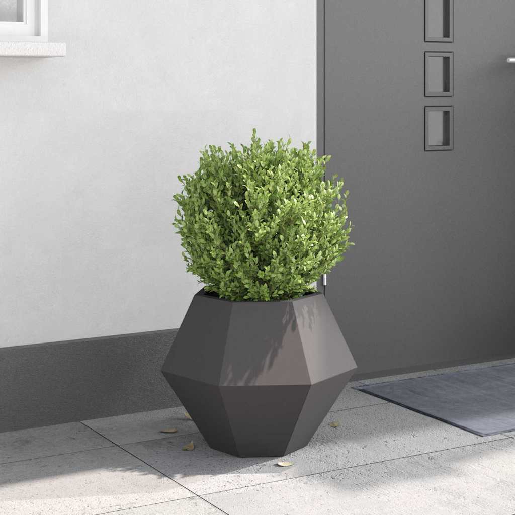 Jardinière d'extérieur en acier 75x75x60 cm design géométrique