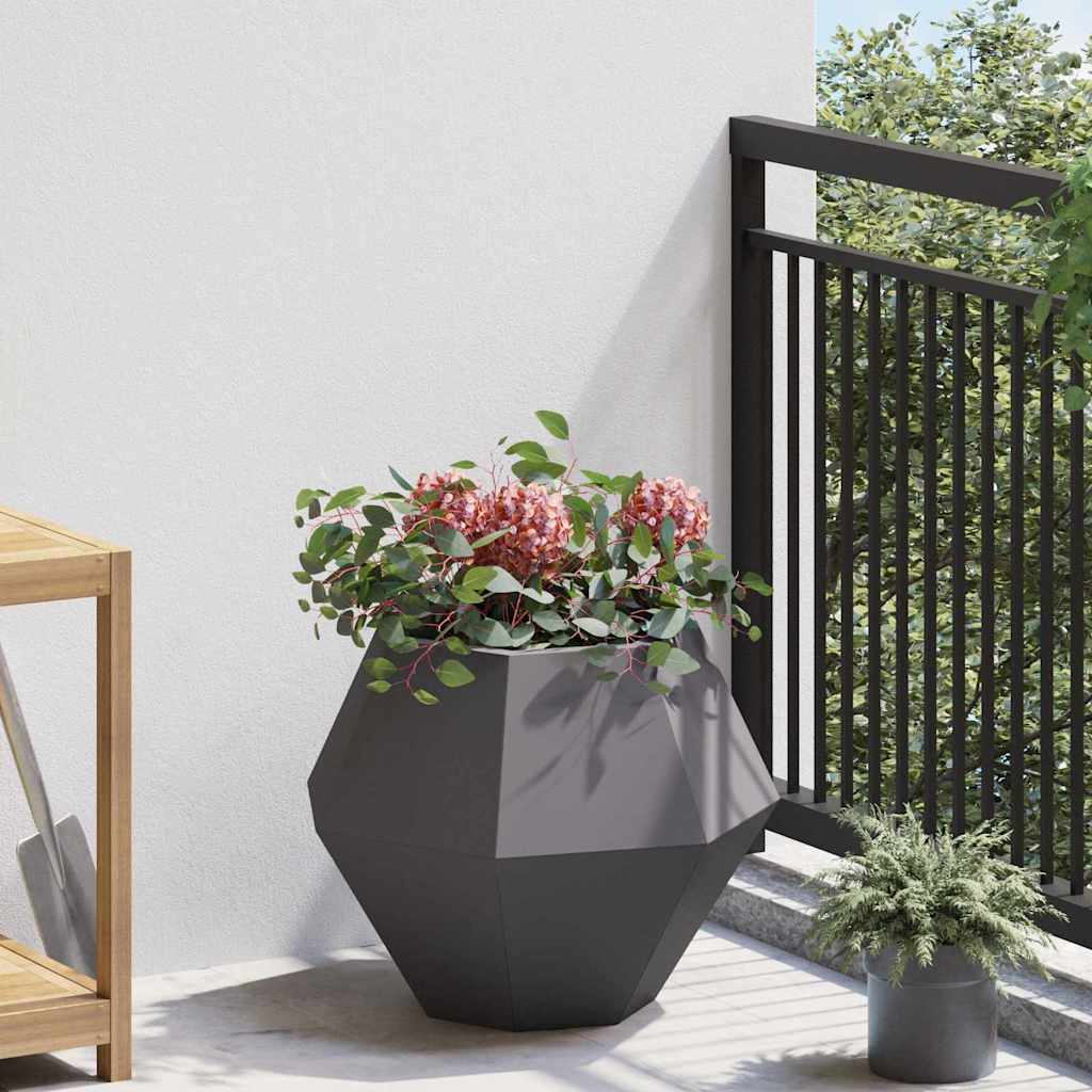 Jardinière d'extérieur en acier 75x75x60 cm design géométrique
