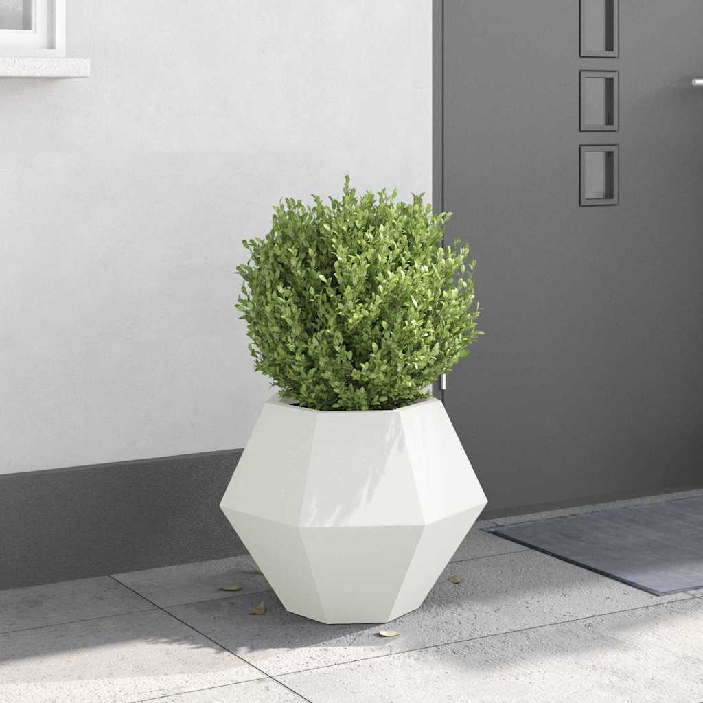 Jardinière d'extérieur en acier 75x75x60 cm design géométrique