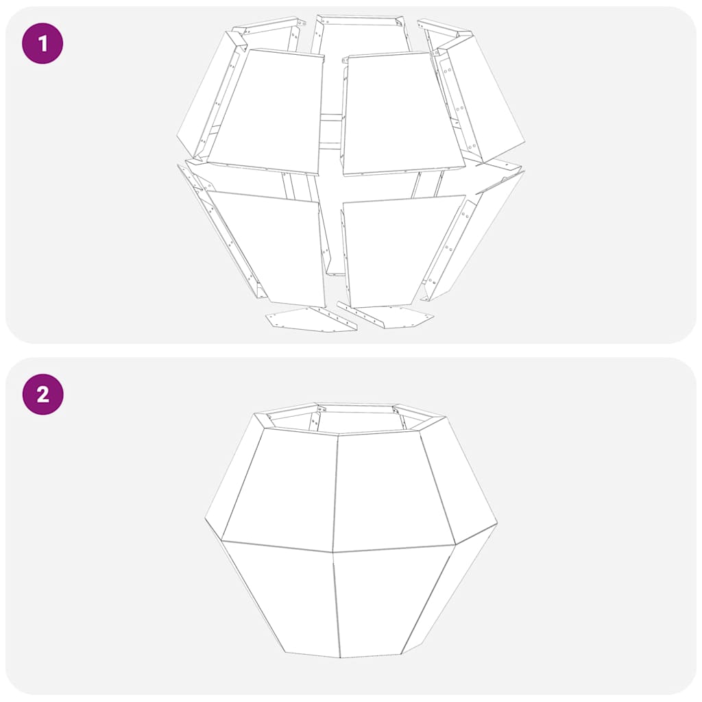 Jardinière d'extérieur en acier 75x75x60 cm design géométrique