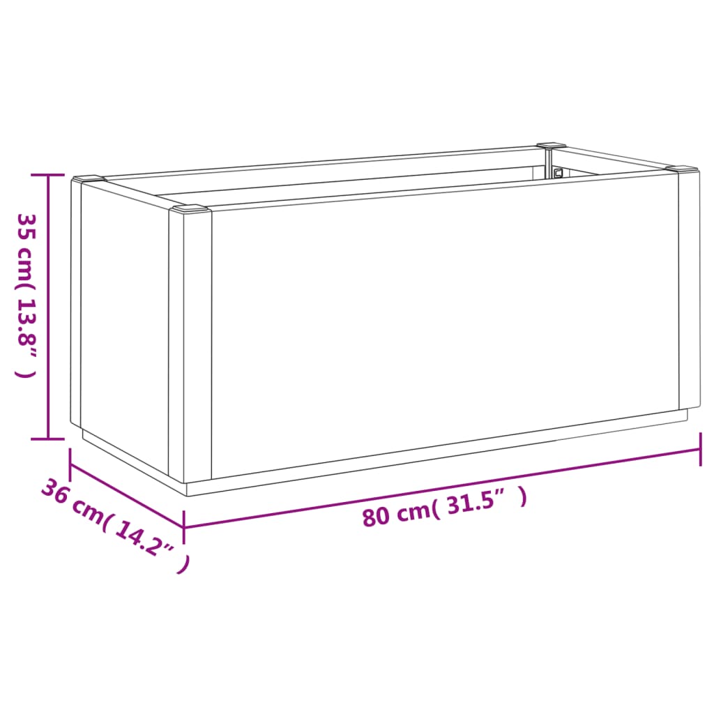 Jardinière d'extérieur blanche 80x36x35 cm — Grand format