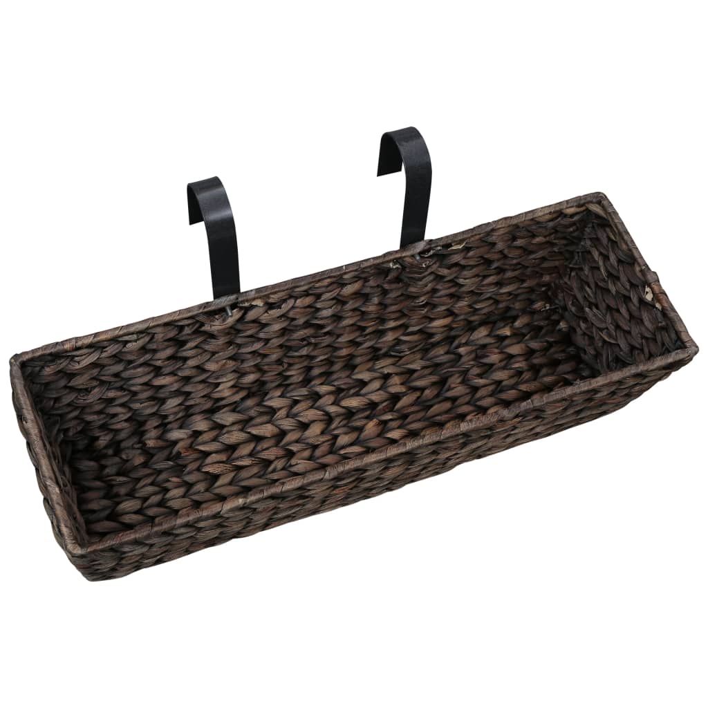 Jardinière de garde-corps en fibre tressée à crochets 60 cm