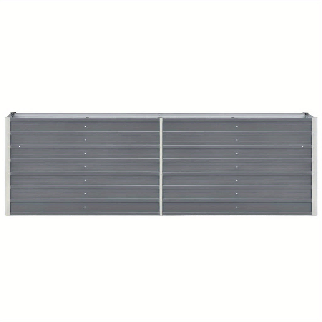 Jardinière potagère haute en acier galvanisé 240 cm gris