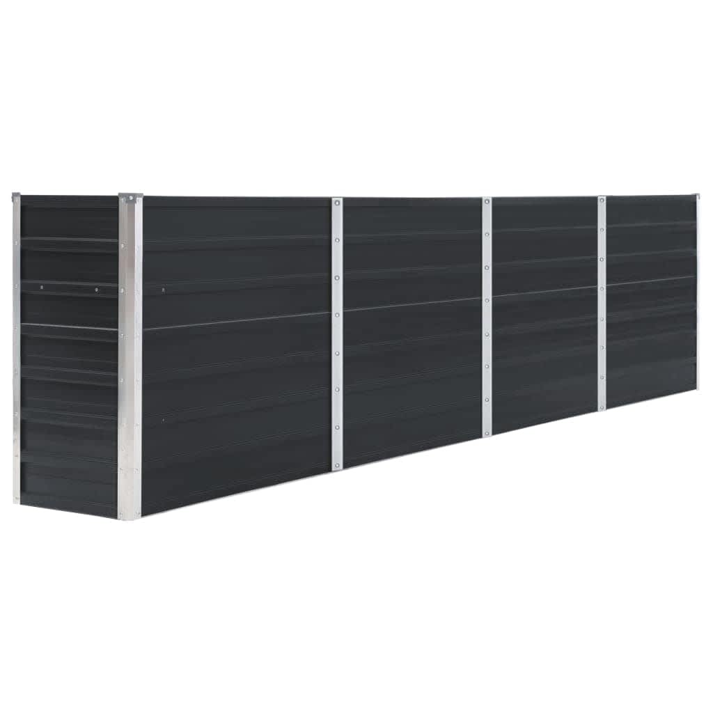 Jardinière haute en acier galvanisé anthracite 320x40x77 cm